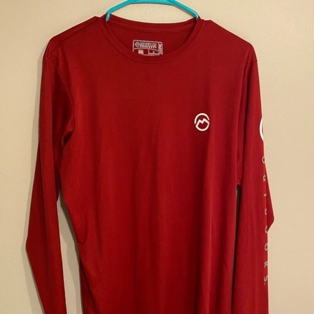 Magellan Outdoor Fish Gear, Men's LS Shirt, Size S, Red color, 100% Polyester